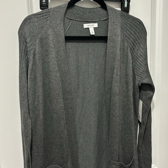 Nine West charcoal gray cardigan new with tag - Picture 2 of 4